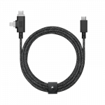 Native Union Diržo kabelis Duo Pro (USB-C - USB-C, Lightning) 2,4 m, 240 W, kosmosas