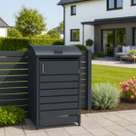 Vienvietė &scaron;iuk&scaron;lių konteinerio pastogė apvalintu dangčiu MIKKO