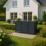 Trivietė &scaron;iuk&scaron;lių konteinerio pastogė MIKKO (įv. spalvos)