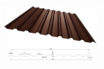 Trapecinis profilis T-18 RAL8017, 0,42 mm, Matt
