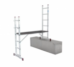 KRAUSE universalios aliuminio kopėčios/pastoliai su padu CORDA (2x5 pakopų) 082021