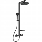 Ideal Standard ALU+ juoda matinė termostatinė du&scaron;o sistema su lietaus du&scaron;o galva