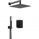 Juoda potinkinė termostatinė du&scaron;o sistema Deante Nero