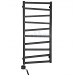 Juodas matinis rank&scaron;luosčių džiovintuvas WOBBEE PENTRE BLACK 50x100cm su tenu kairinis