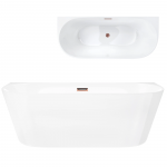 Vonia Corsan MONO E029XL 170cm, akrilinė, glaudžiama prie sienos rožinio aukso spalvos Click-clack