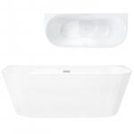 Vonia Corsan MONO E029XL 170cm, akrilinė, glaudžiama prie sienos baltos spalvos Click-clack