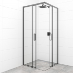 Juodos spalvos du&scaron;o kabina SAT TEX BB 80x80 cm
