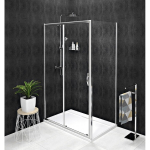 Skaidraus stiklo du&scaron;o kabina GELCO SIGMA SIMPLY chromo spalvos korpuso dalys 100x80cm