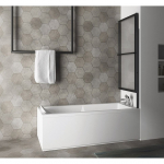 Juoda vonios sienelė KAGERA su pniaumatinias stūmokliais, skaidriu stiklu