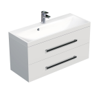 Vonios spintelė Cube 100x40cm su praustuvu baltas