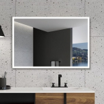 LEDIMEX SUIZA veidrodis su led ap&scaron;vietimu juodu matiniu rėmu 100x80cm