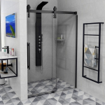 Juodos du&scaron;o durys į ni&scaron;ą Gelco Volcano Black 130 cm