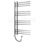 Elektrinis rank&scaron;luosčių džiovintuvas WOBBEE GLASTON 50x100cm chromo spalvos kairinis su tenu su laidu