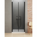 New Trendy New SOLEO BLACK durys į ni&scaron;ą 100x195 cm skaidraus stiklo juodais profiliais