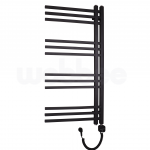 Elektrinis rank&scaron;luosčių džiovintuvas WOBBEE FLINT BLACK 50x100cm juodas matinis de&scaron;ininis su tenu su laidu