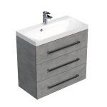 Vonios spintelė Cube 80x40cm su praustuvu pilkos betono spalvos