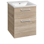 Vonios spintelė su praustuvu Aqualine Vega 50cm, platininio ąžuolo spalvos
