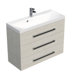 Vonios spintelė Cube 100x76,5x40 cm su praustuvu &scaron;amoni ąžuolo spalvos