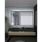 LEDIMEX California veidrodis su Led ap&scaron;vietimu 120x80 cm black gunmetal spalvos rėmu