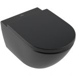 Villeroy&Boch Subway 3.0 su C+ danga pakabinamas wc, TwistFlush ir lėtai nusileidžiančiu dangčiu, pure black spalva