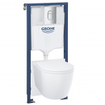 Potinkinis Grohe Rapid SL rėmas 5 in 1 ir klozetas Grohe Bau Ceramicsu lėtai nusileidžiančiu dangčiu