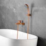 Imex Roma vonios mai&scaron;ytuvas su du&scaron;o komplektu PVD braižyto vario spalvos