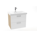 Vonios spintelė su praustuvu VARIO DEKOR 60x51x43 cm baltos / &scaron;viesaus medžio spalvos