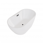 Besco Navia akrilinė vonia 150x80 cm su persipylimu grafito spalvos dangteliais