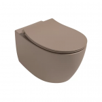 Pakabinamas wc Sentimenti Rimless 36x51cm, su slim lėtaeigiu dangčiu TAUPE Spalva