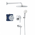 Grohe Bauedge potinkinio du&scaron;o sistema su lietaus du&scaron;o galva Tempesta 250 ir vonios snapeliu chromo spalvos