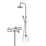 Du&scaron;o komplektas su Hansgrohe termostatiniu vonios mai&scaron;ytuvu Ecostat 1001CL ir Demm chromo spalvos du&scaron;o stovas su lietaus galva