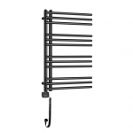 Elektrinis rank&scaron;luosčių džiovintuvas POSEIDON 450x740 mm juodas matinis kairinis su tenu su laidu