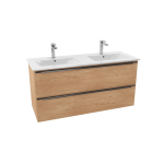 Vonios spintelė NATUREL NOBIA su dvigubu praustuvu Sierra ąžuolo spalvos 120cm