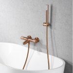 Termostatinis vonios mai&scaron;ytuvas Imex Line su du&scaron;o komplektu PVD braižyto vario spalvos