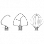 Nerūdijančio plieno antgalių komplektas. Plaktuvas, te&scaron;los kablys, plakiklis., 5KSM5TH3PSS