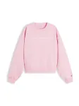 TOMMY HILFIGER Megztinis be užsegimo 'Logo Relaxed' rožių spalva / balta