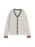 TOMMY HILFIGER Kardiganas dramblio kaulo / tamsiai mėlyna / ugnies raudona