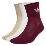 ADIDAS ORIGINALS Kojinės 'Mid Crew 3 Pairs' smėlio / vy&scaron;ninė spalva / balta