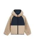 WE Fashion Demisezoninė striukė smėlio spalva / tamsiai mėlyna