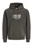 JACK & JONES Megztinis be užsegimo 'JCOECHO' purvo spalva / margai balta