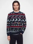 JACK & JONES Megztinis 'JJXMAS SANTA' tamsiai mėlyna / raudona / balta