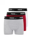 Moxx Paris Boxer trumpikės margai pilka / tamsiai raudona / juoda / balta