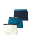 Emporio Armani Boxer trumpikės tamsiai mėlyna / žalsvai mėlyna / juoda / natūrali balta