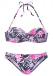 BUFFALO Bikinis pilka / &scaron;viesiai rožinė / juoda / balta