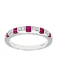 DIAMANT LETERNEL Žiedas 'Eternity-Ring aus 375 Wei&szlig;gold mit Diamant mit Rubin' sidabrinė