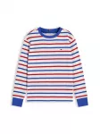 TOMMY HILFIGER Mar&scaron;kinėliai 'Essential Stripe Relaxed Long Sleeve' mėlyna / raudona / balta