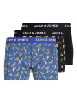 JACK & JONES Boxer trumpikės 'JACSander Food' mėlyna / geltona / juoda / balta