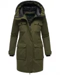 NAVAHOO Žieminė parka 'Eissturm 14' pilka / alyvuogių spalva / juoda