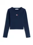 TOMMY HILFIGER Mar&scaron;kinėliai 'Heritage Extra Slim Long Sleeve' tamsiai mėlyna jūros spalva