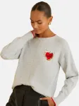 love & roses Megztinis pilka / raudona / juoda